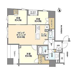 ブランズ明石町 3LDKの間取図画像