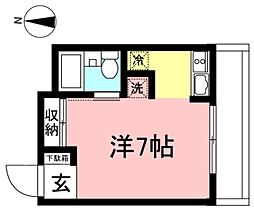 サニーハイツ ワンルームの間取図画像
