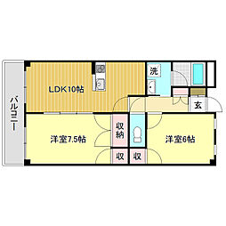 カーサM.1 2LDKの間取図画像