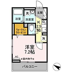 ダイヤモンドハイツ 1Kの間取図画像