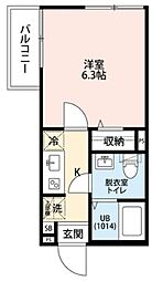 エクセラン西尾久East 4階1Kの間取り