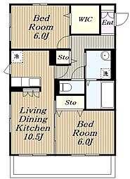 リベラマーロ 2LDKの間取図画像