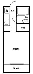 多摩ペガサスビル 1Kの間取図画像