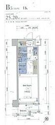 エステムプラザ横濱関内 1Kの間取図画像