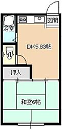 フレンドリーハイム 1階1DKの間取り