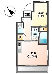 Raffine Port 2階1LDKの間取り