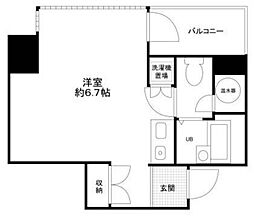 タワーズ10 7階ワンルームの間取り