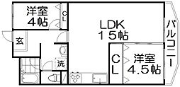 メゾン寝屋川 2LDKの間取図画像