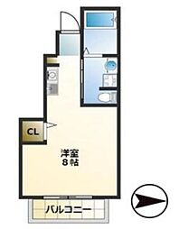 JR横浜線 片倉駅 徒歩9分の賃貸アパート 1階ワンルームの間取り