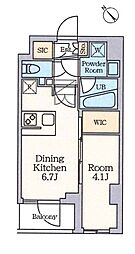 クレストコート南長崎 1DKの間取図画像