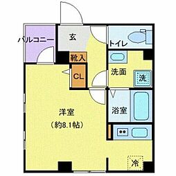 都営新宿線 大島駅 徒歩5分の賃貸マンション 1階ワンルームの間取り