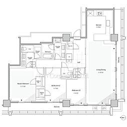 リビオレジデンス西麻布 3LDKの間取図画像