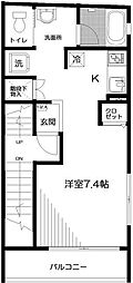 TMG市谷 ワンルームの間取図画像