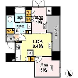 プレミスト四谷カレントコート 2DKの間取図画像