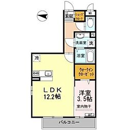 sereno 黒田 1階1LDKの間取り