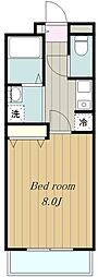 コスモ新百合丘2 1Kの間取図画像