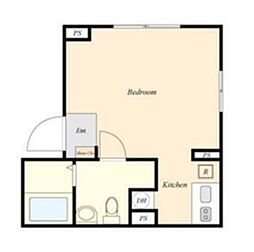 k-suite 外神田 2階ワンルームの間取り