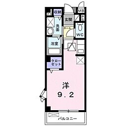 ルミエール5 ワンルームの間取図画像