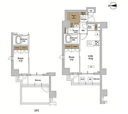 ＲＪＲプレシア蒲田 3階1LDKの間取り