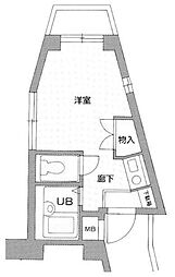 メインステージ中野第2 1階ワンルームの間取り