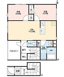 練馬区西大泉3丁目アパート 2LDKの間取図画像