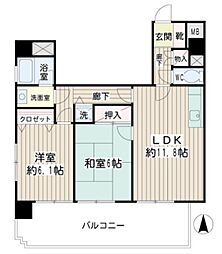 パークサイドアオキ 2LDKの間取図画像
