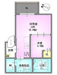 REGALEST七里 1LDKの間取図画像