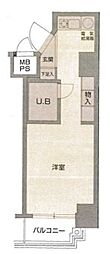 メインステージ王子駅前 5階ワンルームの間取り