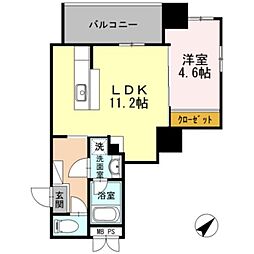 KYビル 2階1LDKの間取り