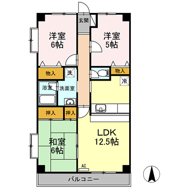 グランシャリオ 105｜神奈川県川崎市宮前区有馬６丁目(賃貸マンション3LDK・1階・68.67㎡)の写真 その2