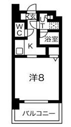 グランパセオ門前仲町2 9階1Kの間取り