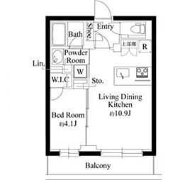 ラヴィエール千駄ヶ谷プレミアムレジデンス 3階1LDKの間取り
