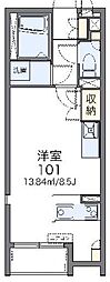 レオネクストパーチェ ワンルームの間取図画像