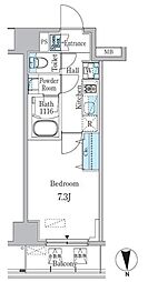 リビオメゾン両国ノース 12階1Kの間取り
