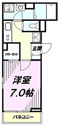 JR中央線 西八王子駅 徒歩7分の賃貸アパート 1階1Kの間取り