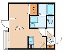 SOLARE 1階ワンルームの間取り
