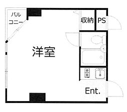 インペリアル赤坂フォーラム 5階ワンルームの間取り