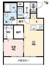 リーブルファイン東宮原 1LDKの間取図画像
