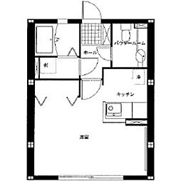 レトアルミエール 1階1Kの間取り