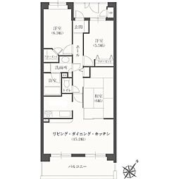 YMレジデンス相模大野 4階3LDKの間取り