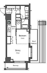 プライムアーバン長原上池台 7階1DKの間取り