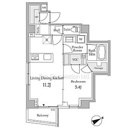 ピエール・リヴィエール白金台2 1階1LDKの間取り