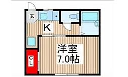 メゾン西船 1Kの間取図画像