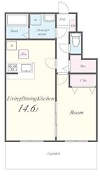 クオーレ 1LDKの間取図画像