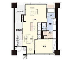 シャリマー西大路 4階1LDKの間取り