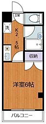 ラベンダー仙川 2階1Kの間取り