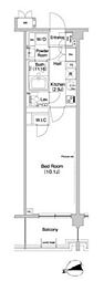 ヒューリックレジデンス新宿戸山 1Kの間取図画像