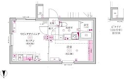 ベルシードステアー亀戸II 1LDKの間取図画像