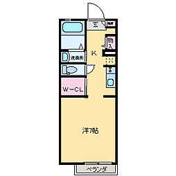 ソレアード 1Kの間取図画像