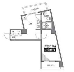 アズミュージック新宿御苑 3階1DKの間取り